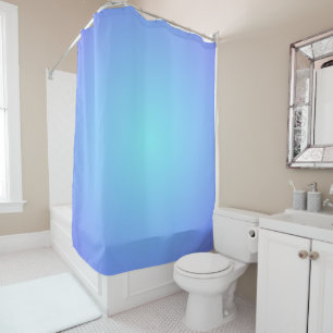 Dreamy Aqua Blue Hues Gradient Colours Shower Curtain