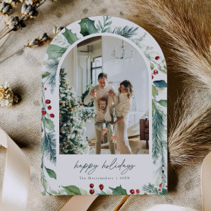 Dreamy Arch Holiday Watercolor Christmas Card