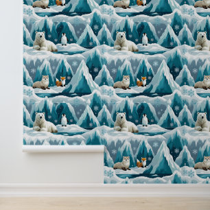 Dreamy Arctic Animal Mural Peel and Stick  Wallpaper
