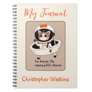 Dreamy astrocat custom notebook