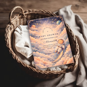 Dreamy Astronaut Cloudscape Baby Shower Invitation