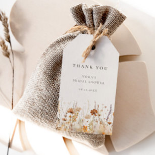 Dreamy Autumn Wildflower Bridal Shower Gift Tags