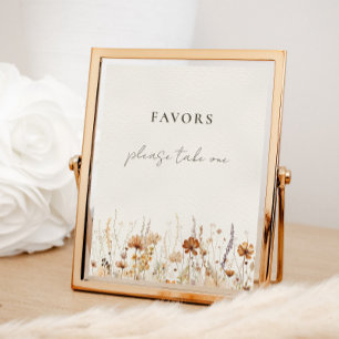 Dreamy Autumn Wildflower Favours Sign