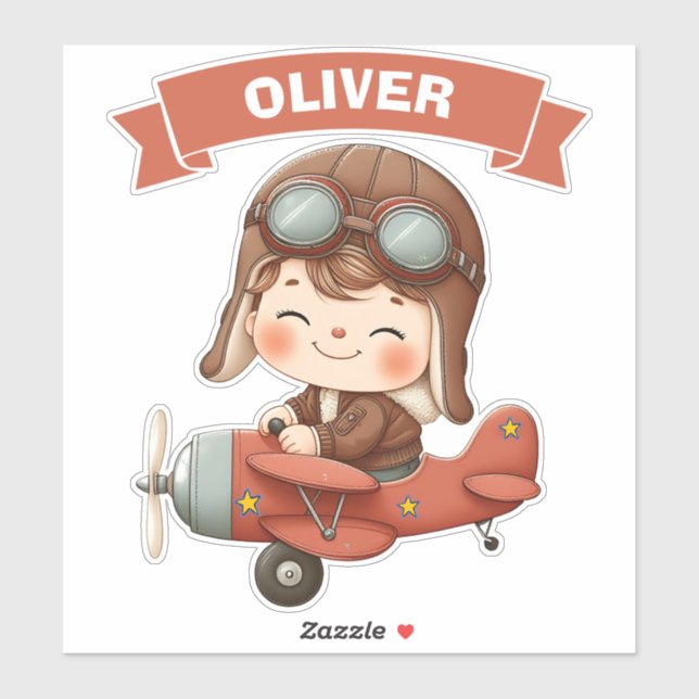 Dreamy Baby Aviator in Red Aeroplane (Sheet)