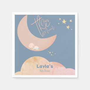 Dreamy Baby Over the Moon Baby Shower  Napkin
