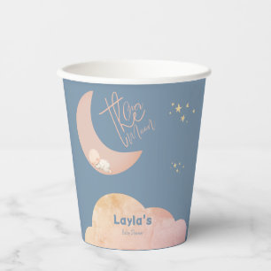 Dreamy Baby Over the Moon Baby Shower Paper Plate Cups