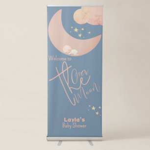 Dreamy Baby Over the Moon Welcome Baby Shower Retractable Banner