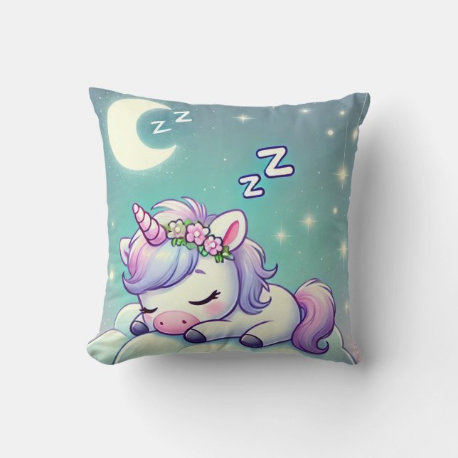Dreamy Baby Unicorn - Decorative Pillow (Front)