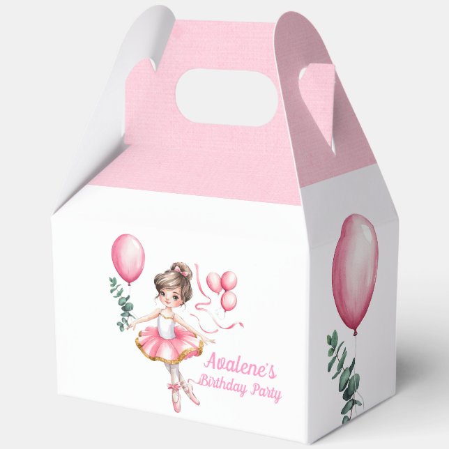 Dreamy Ballerina in Flight Birthday Party Favour Box (Back)