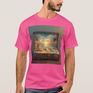 Dreamy Beach Escape Surreal Travel Suitcase Artwo T-Shirt