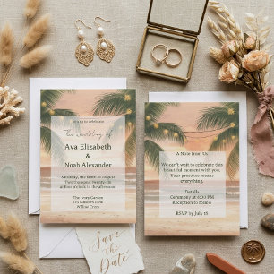 Dreamy Beach Olive Grove Modern Minimal aesthetic Invitation