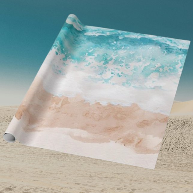 Dreamy Beach Waves Wrapping Paper (Dive into a Beachy Birthday Celebration!)