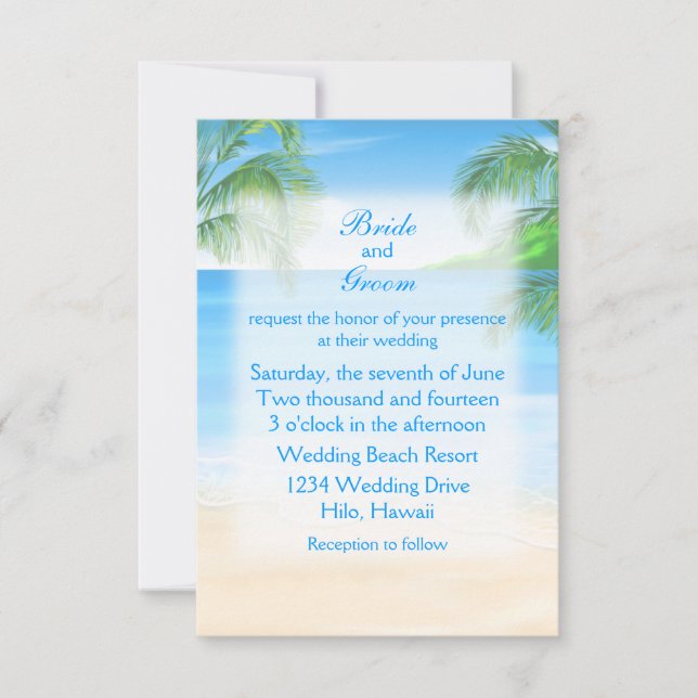 Dreamy Beach Wedding Invitation (Front)