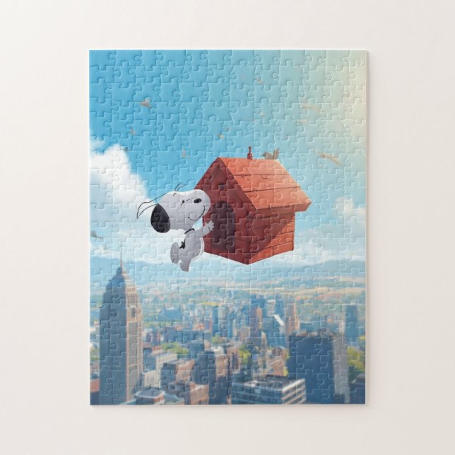 Dreamy Beagle Floating City Comic Illustration Jigsaw Puzzle (Vertical)