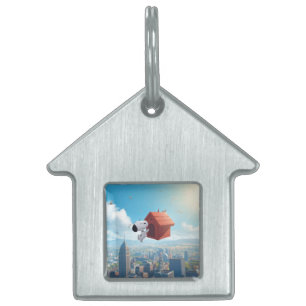 Dreamy Beagle Floating City Comic Illustration Pet ID Tag