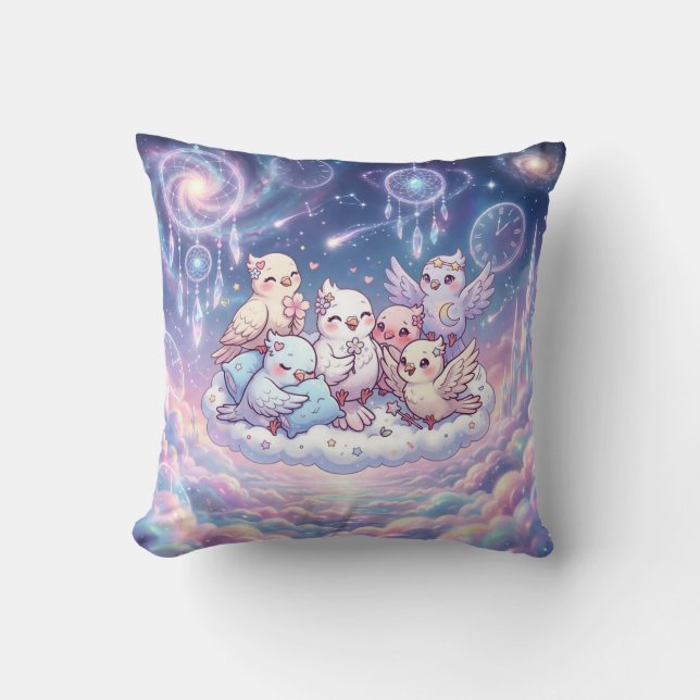 Dreamy Bird Cloud Pillow (Front)