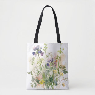 Dreamy Blue Blossoms Tote Bag Touch of Romance