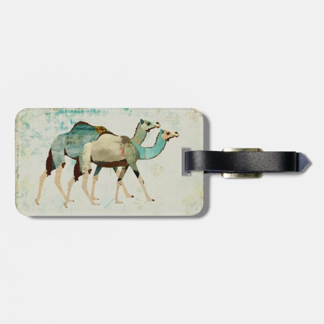 Dreamy Blue Camels  Luggage Tag (Back Horizontal)