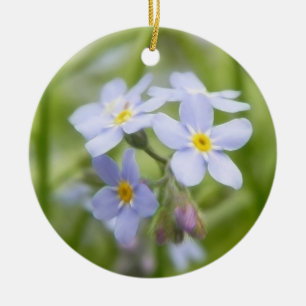 Dreamy Blue Forget Me Nots Ceramic Tree Decoration