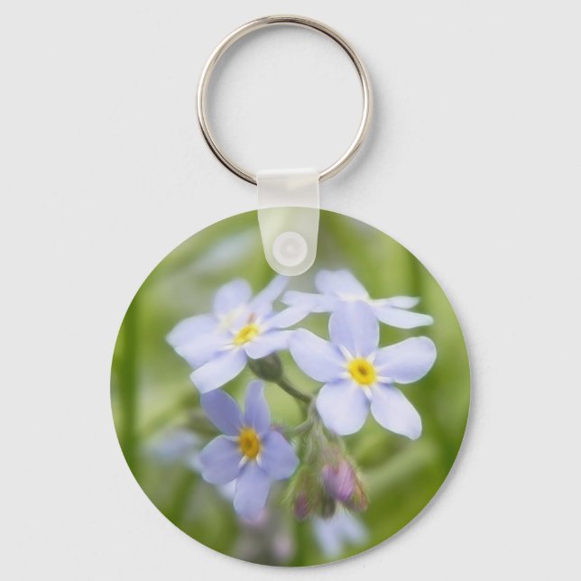 Dreamy Blue Forget Me Nots Key Ring (Front)
