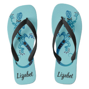 Dreamy Blue Gecko  Flip Flops