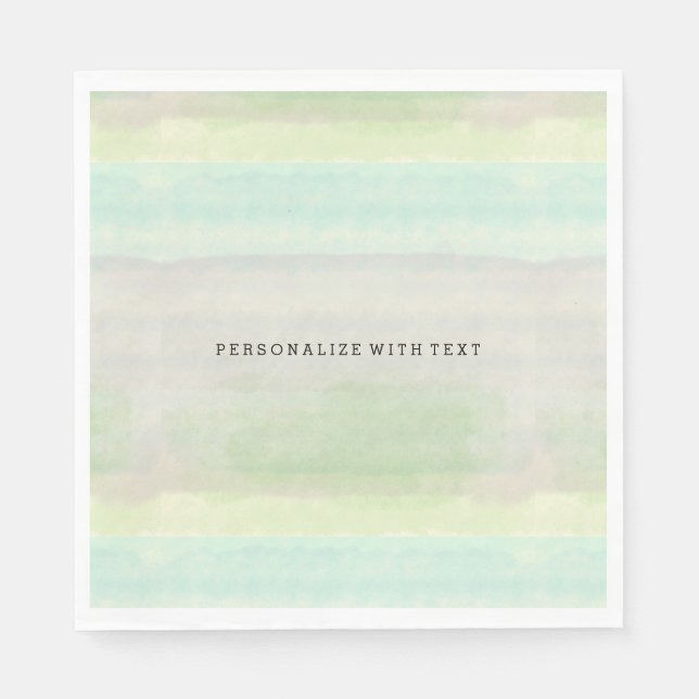 Dreamy Blue Green Watercolor Napkin (Front)