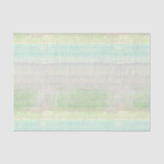 Dreamy Blue Green Watercolor Tissue Paper (Front)