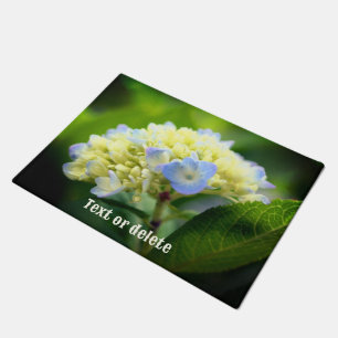 Dreamy Blue Hydrangea Flower Personalised Doormat
