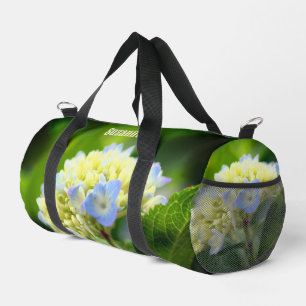 Dreamy Blue Hydrangea Flower Personalised Duffle Bag