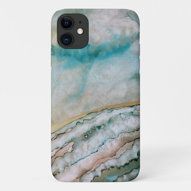 Dreamy Blue Ink Design Apple Case-Mate iPhone Case (Back)