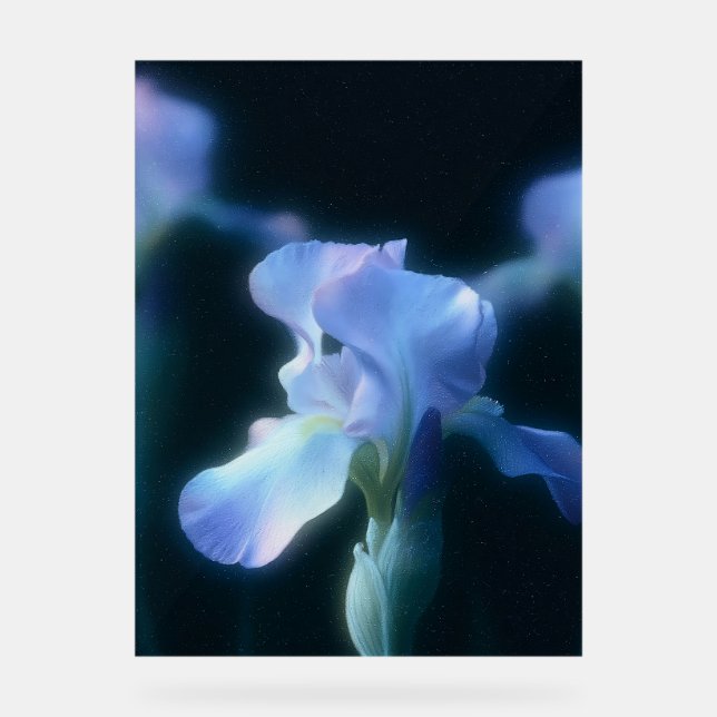 Dreamy Blue Iris Floral Wall Art Poster (Front)