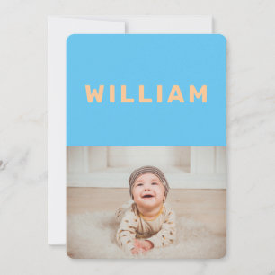 DREAMY   Blue & orange birth announcement card