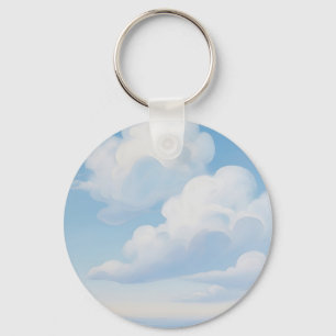 Dreamy Blue Sky Clouds Key Ring