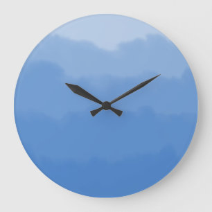Dreamy blue sky gradient large clock
