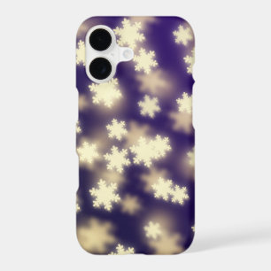 Dreamy Blue Snowflake Bokeh Lights