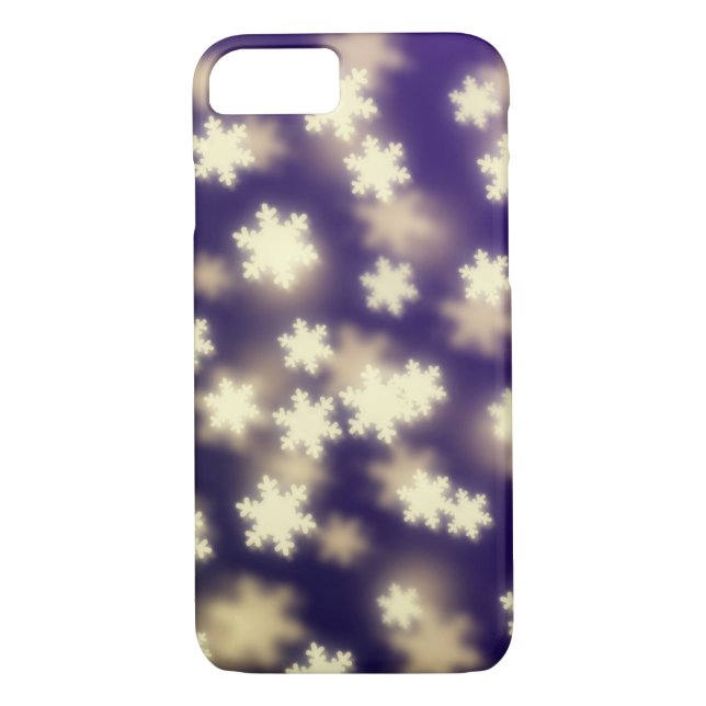 Dreamy Blue Snowflake Bokeh Lights Case-Mate iPhone Case (Back)