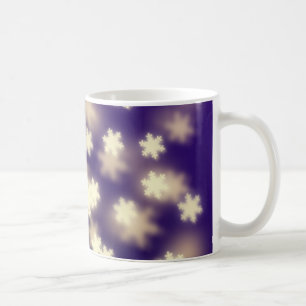 Dreamy Blue Snowflake Bokeh Lights Coffee Mug