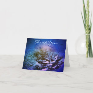 Dreamy Blue Stream Art Customisable Thank You Card
