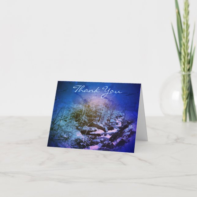 Dreamy Blue Stream Art Customisable Thank You Card (Front)