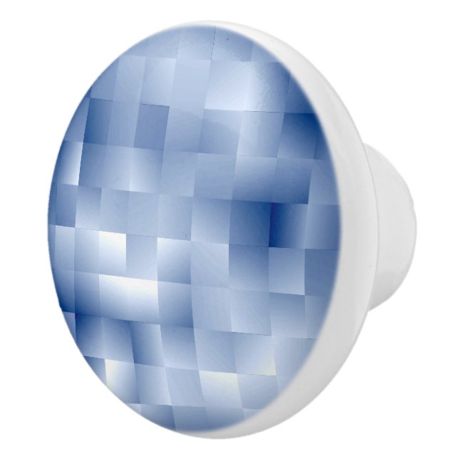 Dreamy Blue Tones in a Square Pattern Ceramic Knob (Right)