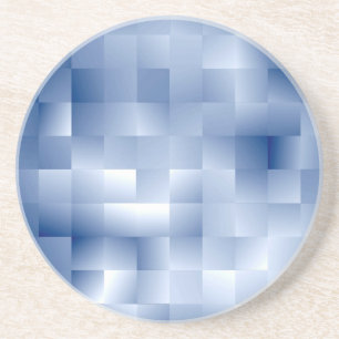 Dreamy Blue Tones in a Square Pattern Coaster