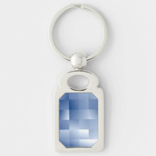 Dreamy Blue Tones in a Square Pattern Key Ring