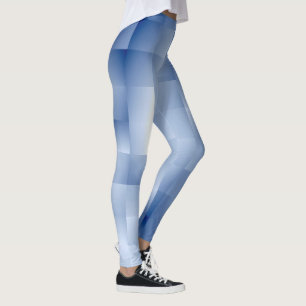 Dreamy Blue Tones in a Square Pattern Leggings