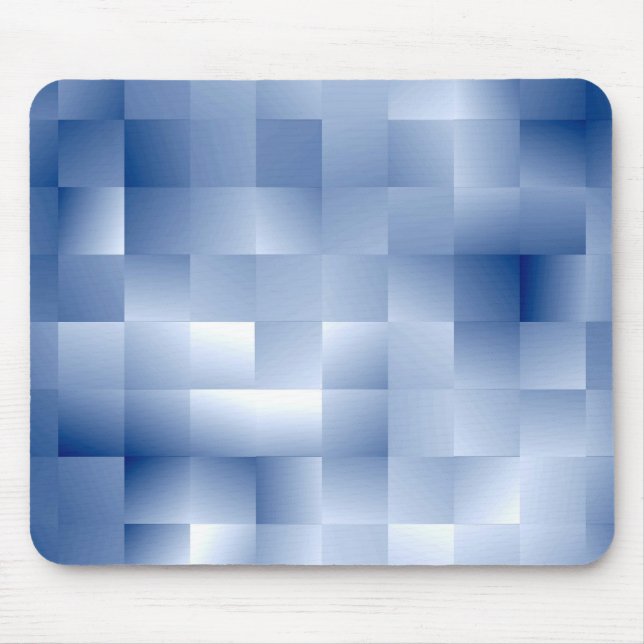 Dreamy Blue Tones in a Square Pattern Mouse Mat (Front)