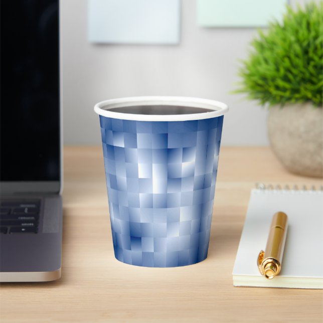 Dreamy Blue Tones in a Square Pattern Paper Cups (Insitu)
