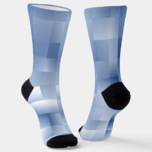 Dreamy Blue Tones in a Square Pattern Socks