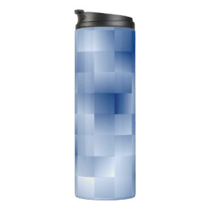 Dreamy Blue Tones in a Square Pattern Thermal Tumbler