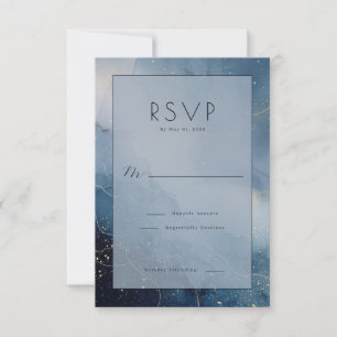 Dreamy Blue Watercolor RSVP Card