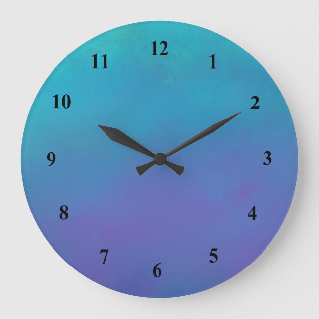 Dreamy Blues Abstract Design Large Clock (Front)