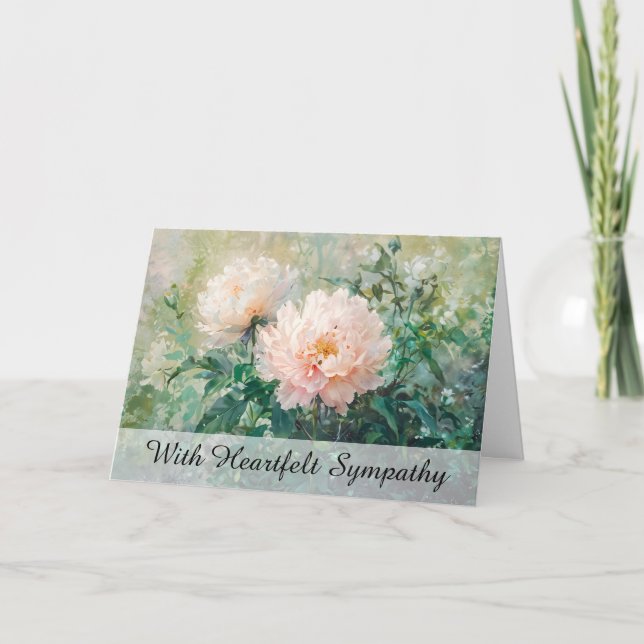 *~* Dreamy Blush Peony TV2 Sympathy Love Light Card (Front)